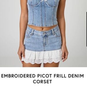Glassons Blue Denim Corset Top